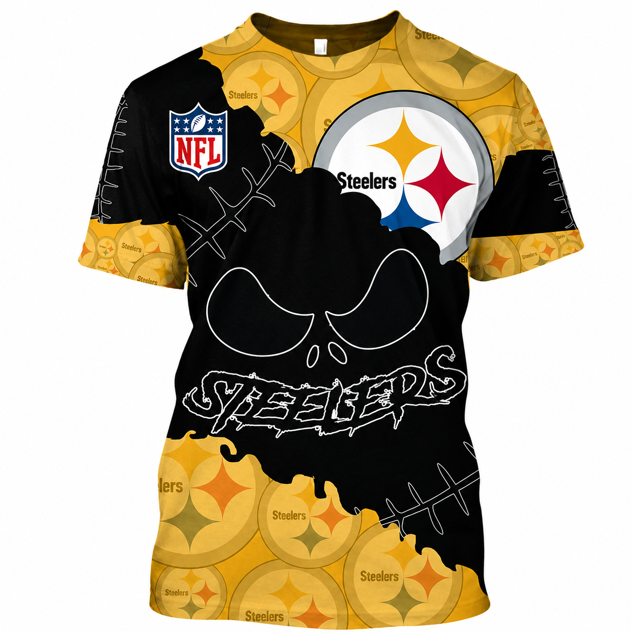 SPECIAL EDITION - NEW CUSTOMIZED NFL14 PSB PITTSBURGH STEELERS HALLOWEEN SKULL APPAREL FOR FANS