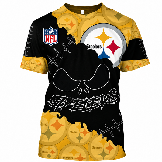 SPECIAL EDITION - NEW CUSTOMIZED NFL14 PSB PITTSBURGH STEELERS HALLOWEEN SKULL APPAREL FOR FANS