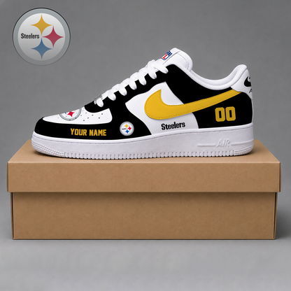 ELITE EDITION - NEW CUSTOMIZED NFL14 PSB PITTSBURGH STEELERS AF1 SHOES