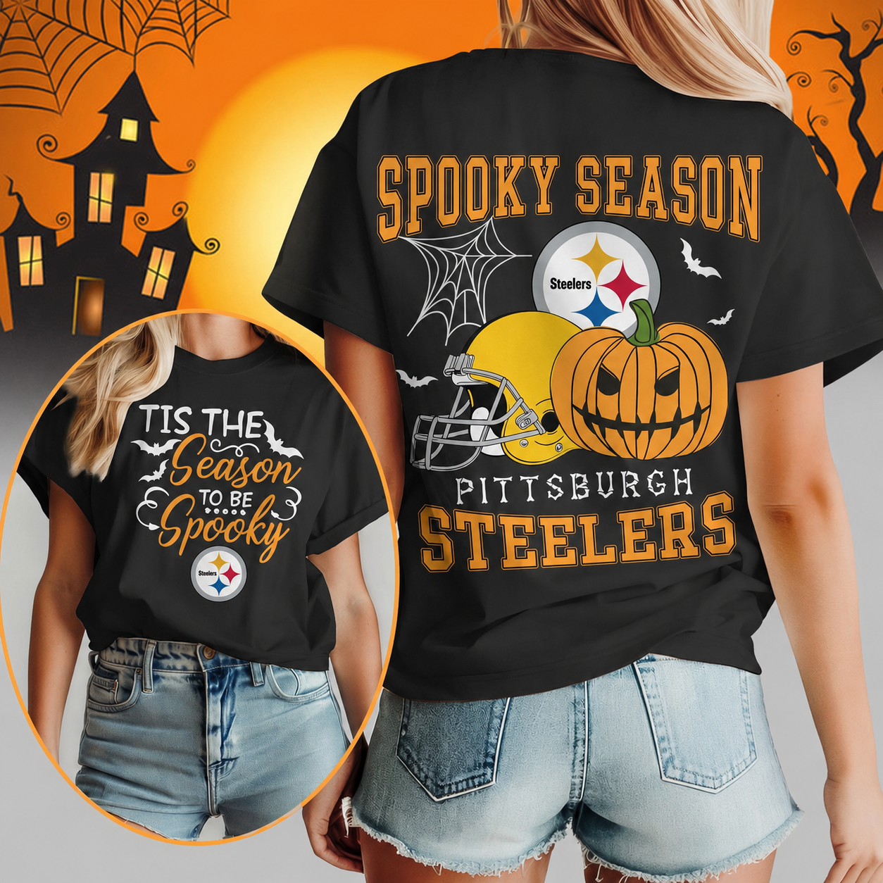 FLASH SALE - NEW CUSTOMIZED NFL14 PSB PITTSBURGH STEELERS  HALLOWEEN T-SHIRT, HOODIE & ZIP HOODIE