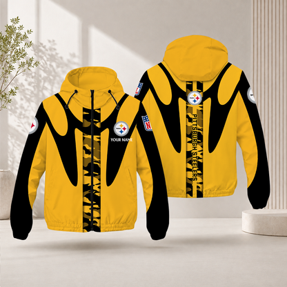 FLASH SALE - NEW CUSTOMIZED NFL14 PSB PITTSBURGH STEELERS WINDBREAKER JACKET