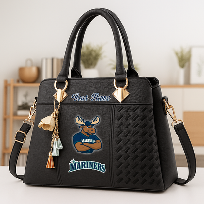 LIMITED EDITION - NEW CUSTOMIZED MLB14 SMS ST MARINERS ZIP HANDBAG MULTICOLOR
