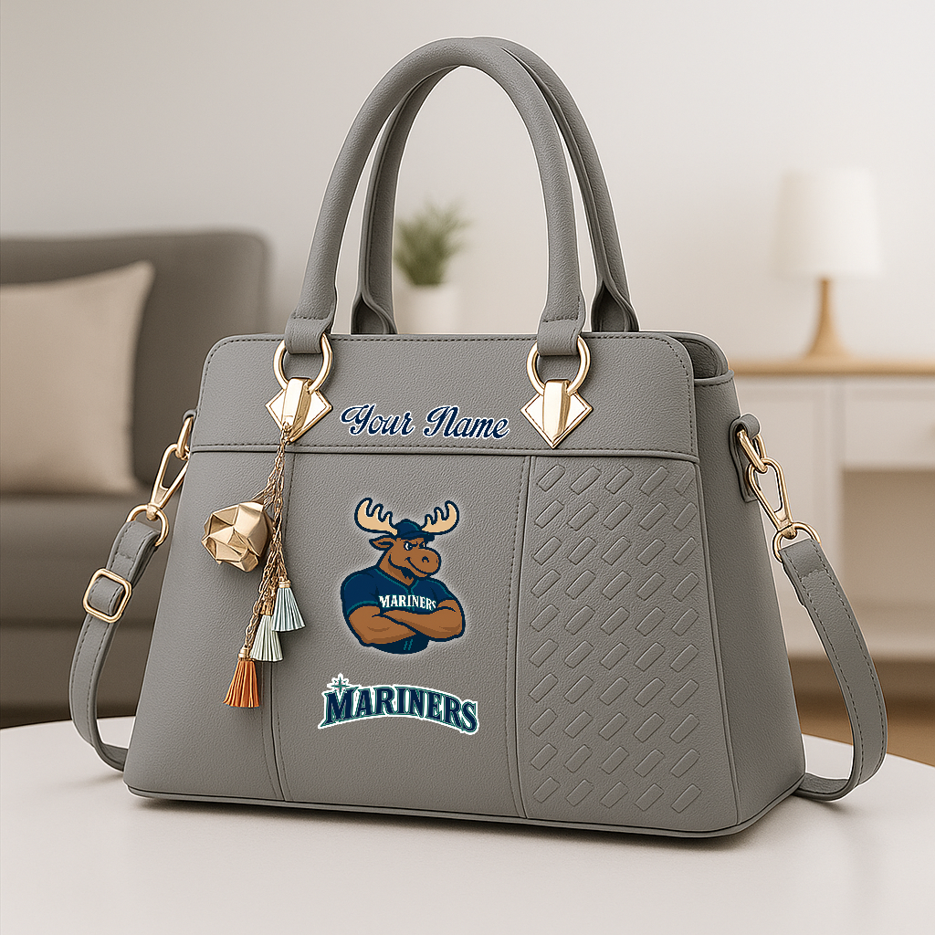 LIMITED EDITION - NEW CUSTOMIZED MLB14 SMS ST MARINERS ZIP HANDBAG MULTICOLOR