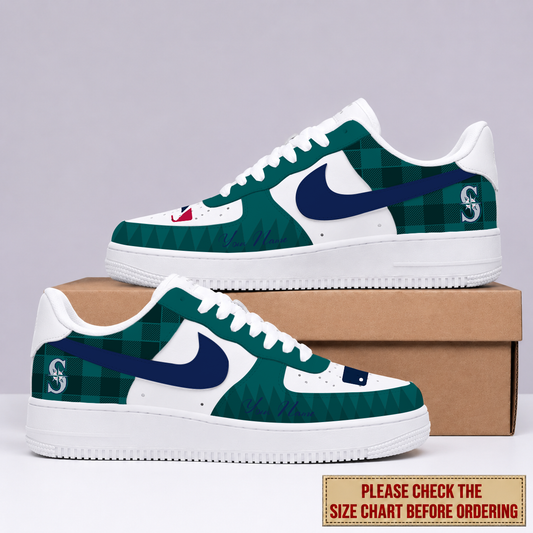 VIRAL EDITION - NEW CUSTOMIZED MLB14 SMS SEATTLE MARINERS AF1 SHOES