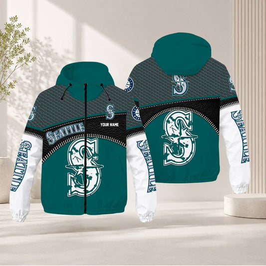 FINAL SALE - NEW CUSTOMIZED MLB14 SMS SEATTLE MARINERS WINDBREAKER JACKET