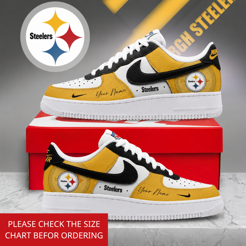 FINAL SALE - NEW CUSTOMIZED NFL14 PSB PITTSBURGH STEELERS AF1 SHOES