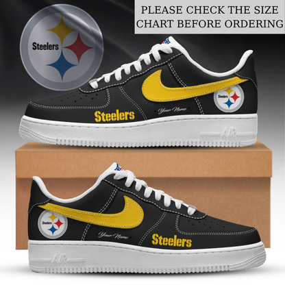 FLASH SALE - NEW CUSTOMIZED NFL14 PSB PITTSBURGH STEELERS AF1 SHOES