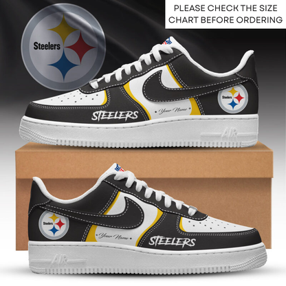LIMITED EDITION - NEW CUSTOMIZED NFL14 PSB PITTSBURGH STEELERS AF1 SHOES
