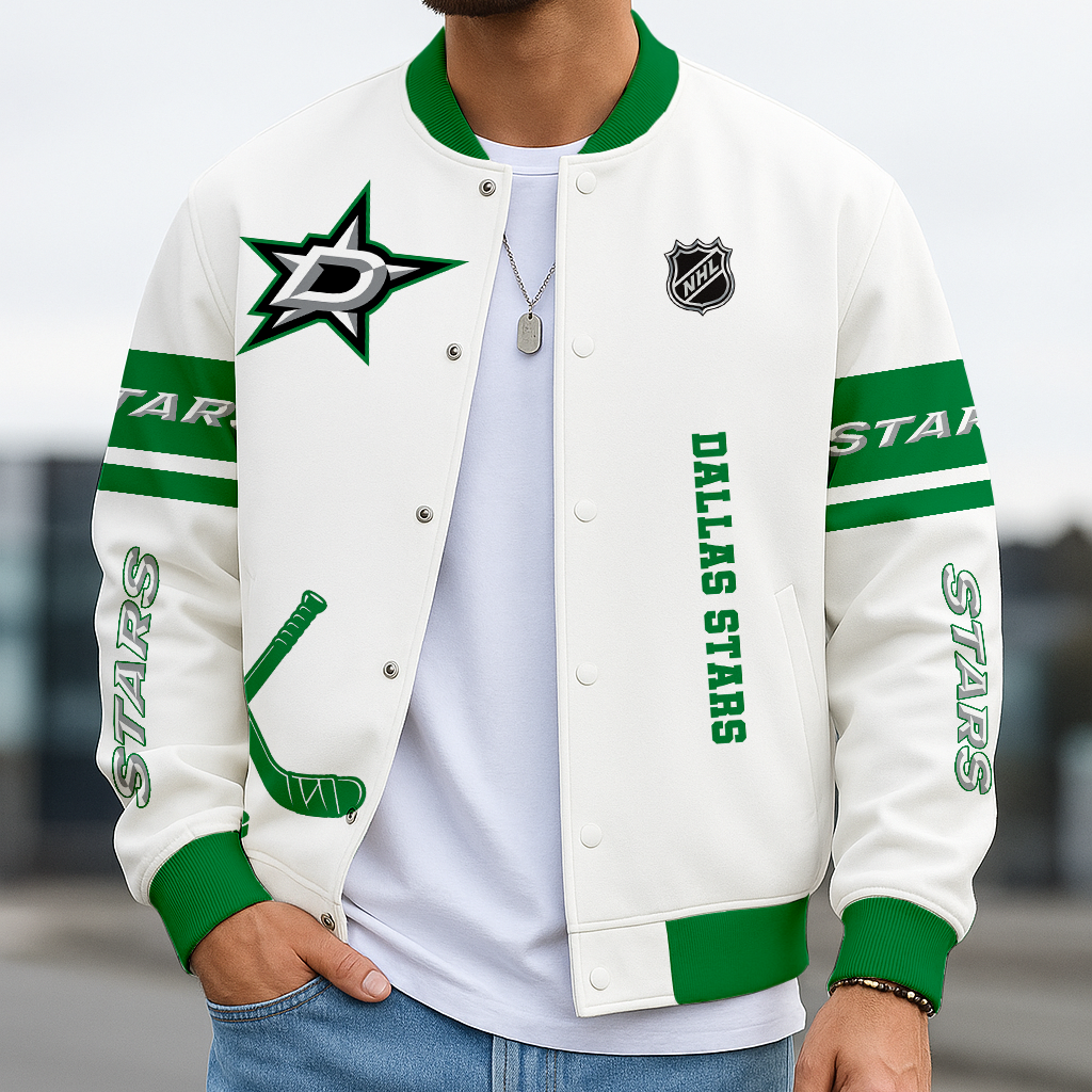 LIMITED EDITION - NEW CUSTOMIZED NHL15 DLS DL STARS BASEBALL JACKET, SATIN VARSITY JACKET