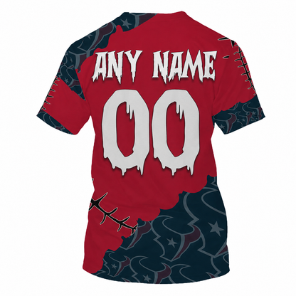 SPECIAL EDITION - NEW CUSTOMIZED NFL15 HTT HOUSTON TEXANS HALLOWEEN SKULL APPAREL FOR FANS