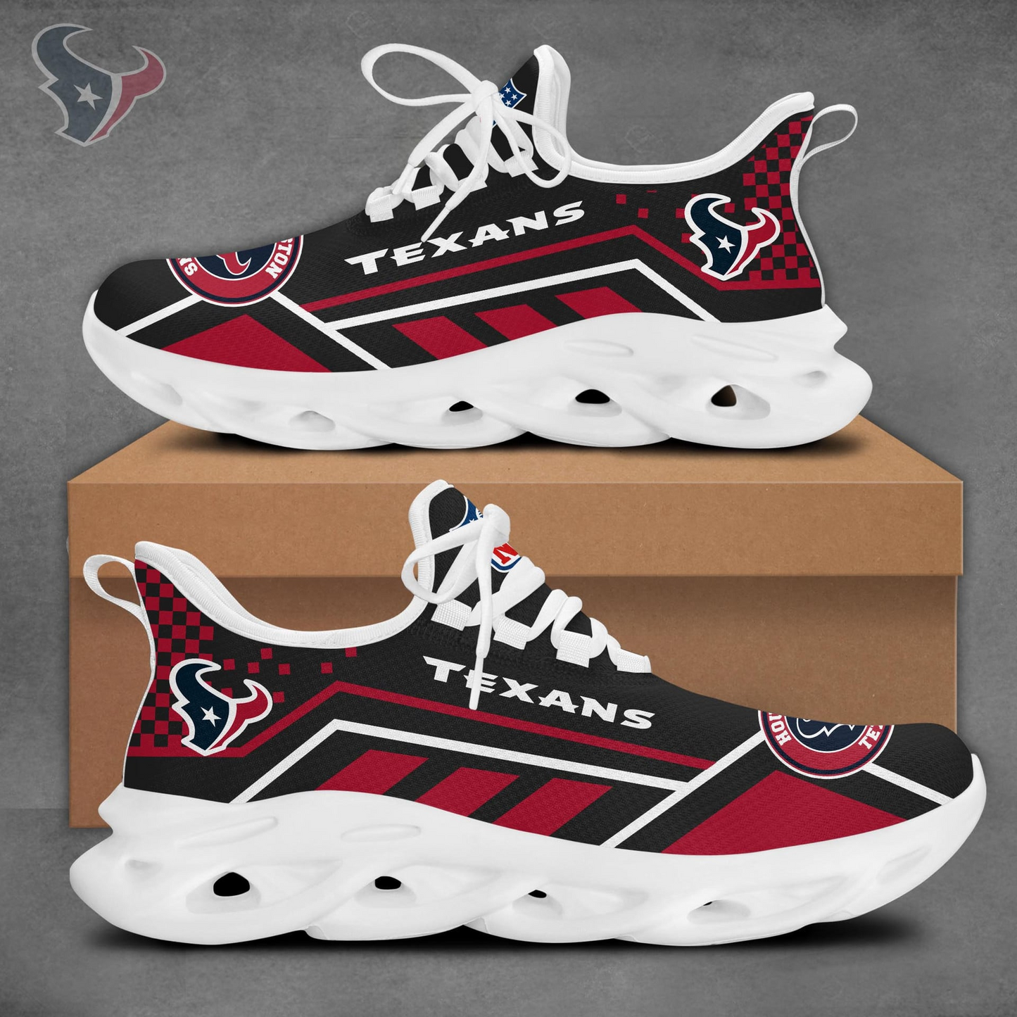 LIMITED EDITION - NEW CUSTOMIZED NFL15 HTT HOUSTON TEXANS MAX SOUL SHOES