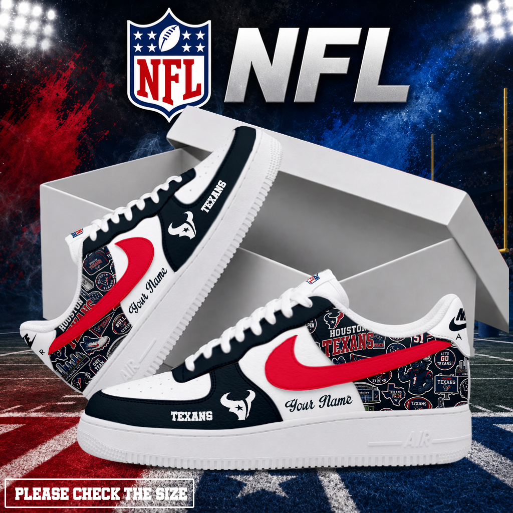 FINAL SALE - NEW CUSTOMIZED NFL15 HTT HOUSTON TEXANS AF1 SHOES