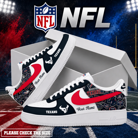 FINAL SALE - NEW CUSTOMIZED NFL15 HTT HOUSTON TEXANS AF1 SHOES