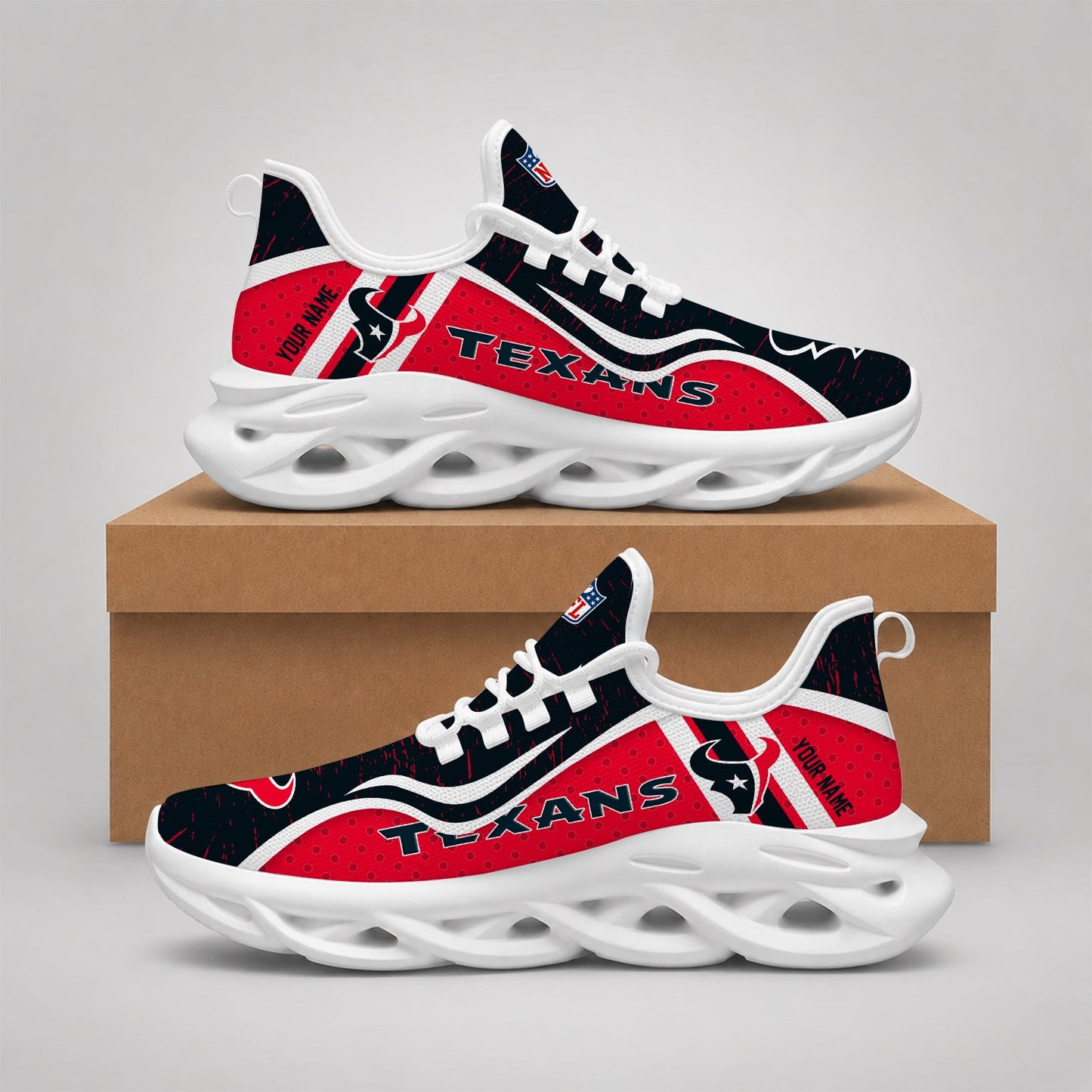 LIMITED EDITION - NEW CUSTOMIZED NFL15 HTT HOUSTON TEXANS MAX SOUL SHOES