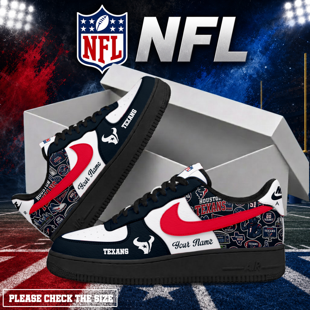 FINAL SALE - NEW CUSTOMIZED NFL15 HTT HOUSTON TEXANS AF1 SHOES