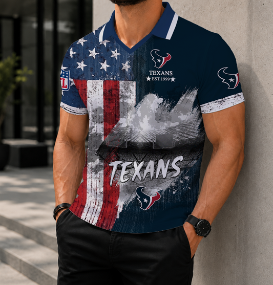 FINAL SALE - NEW CUSTOMIZED NFL15 HTT HOUSTON TEXANS POLO SHIRT