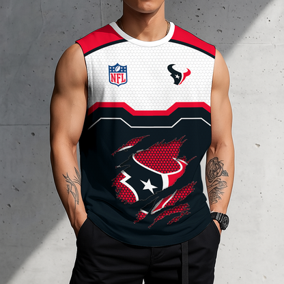 FINAL SALE - NEW CUSTOMIZED NFL15 HTT HOUSTON TEXANS MEN'S GYM SHIRT