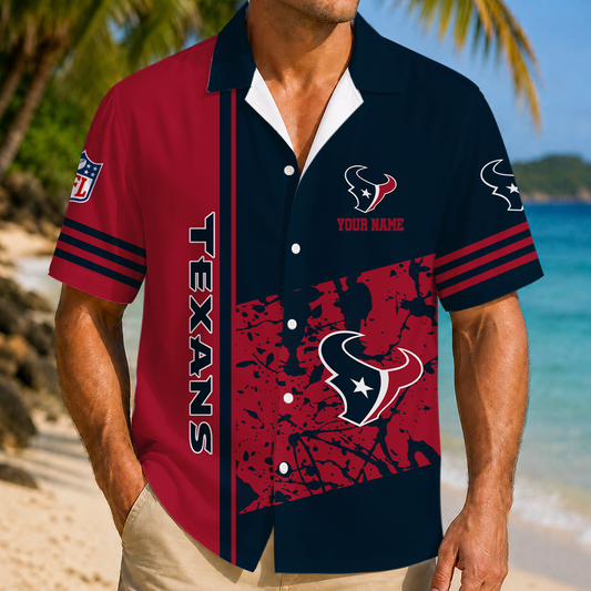 FINAL SALE - NEW CUSTOMIZED NFL15 HTT HOUSTON TEXANS UNISEX HAWAIIAN SHIRT