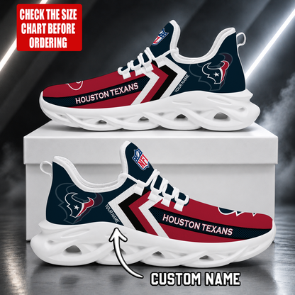 FINAL SALE - NEW CUSTOMIZED NFL15 HTT HOUSTON TEXANS UNISEX MAX SOUL SHOES