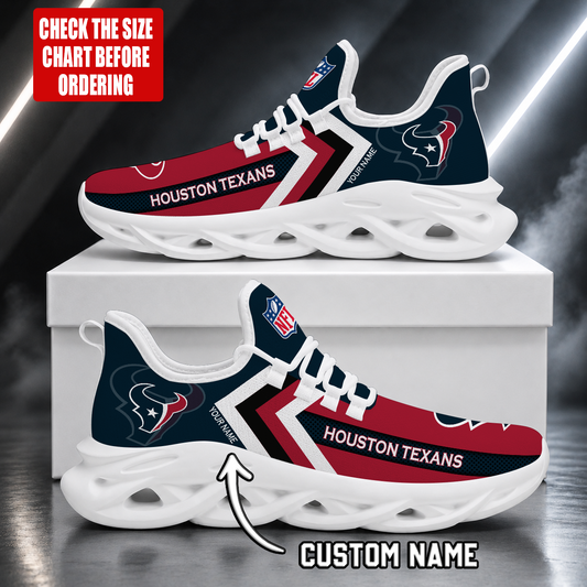 FINAL SALE - NEW CUSTOMIZED NFL15 HTT HOUSTON TEXANS UNISEX MAX SOUL SHOES