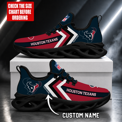 FINAL SALE - NEW CUSTOMIZED NFL15 HTT HOUSTON TEXANS UNISEX MAX SOUL SHOES