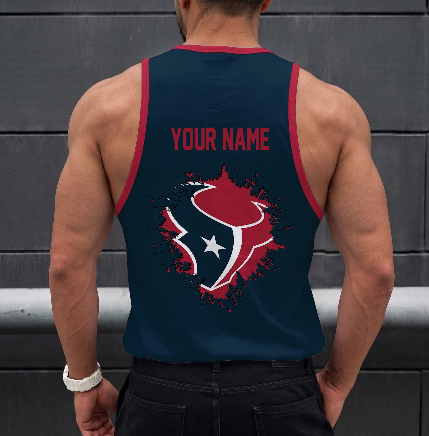 LIMITED EDITION - NEW CUSTOMIZED NFL15 HTT HOUSTON TEXANS UNISEX TANK TOP