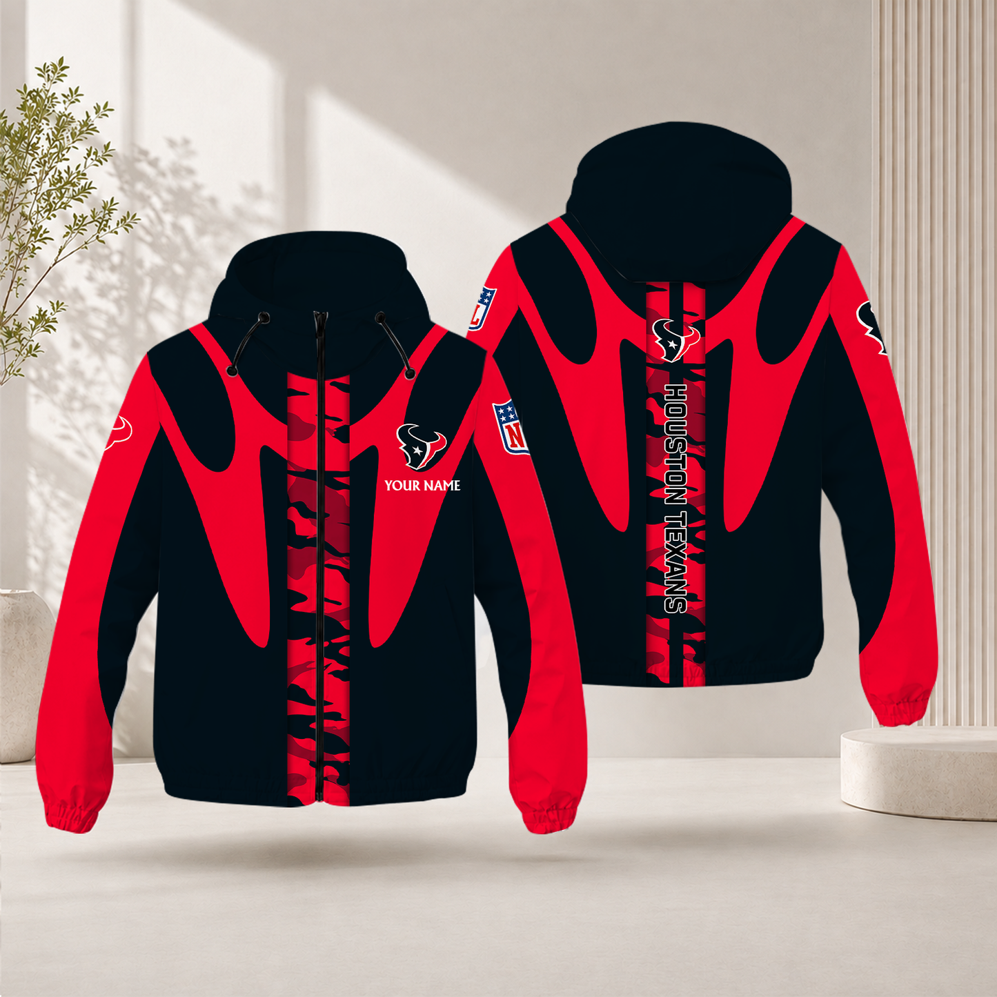 FLASH SALE - NEW CUSTOMIZED NFL15 HTT HOUSTON TEXANS WINDBREAKER JACKET