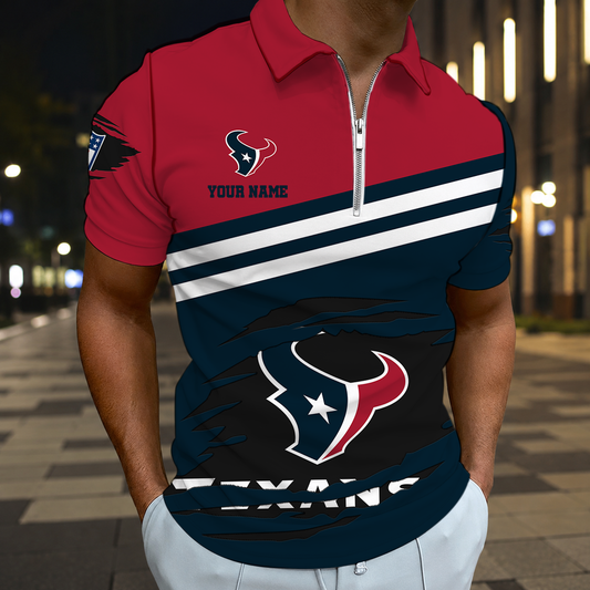 FINAL SALE - NEW CUSTOMIZED NFL15 HTT HOUSTON TEXANS T-SHIRT, POLO SHIRT, ZIP POLO SHIRT, SWEATSHIRT, HOODIE & ZIP HOODIE