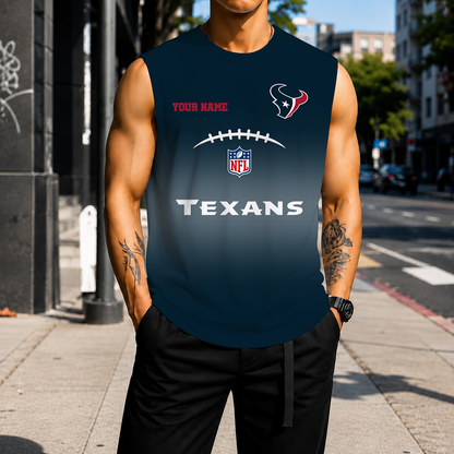 VIRAL EDITION - NEW CUSTOMIZED NFL15 HTT HOUSTON TEXANS MEN'S GYM SHIRT