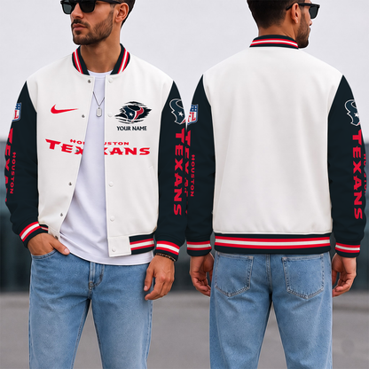 SPECIAL EDITION - NEW CUSTOMIZED NFL15 HTT HOUSTON TEXANS SATIN VARSITY & BASEBALL JACKET