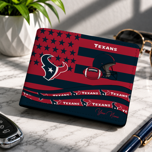 FINAL SALE - NEW CUSTOMIZED NFL15 HTT HOUSTON TEXANS LEATHER WALLET