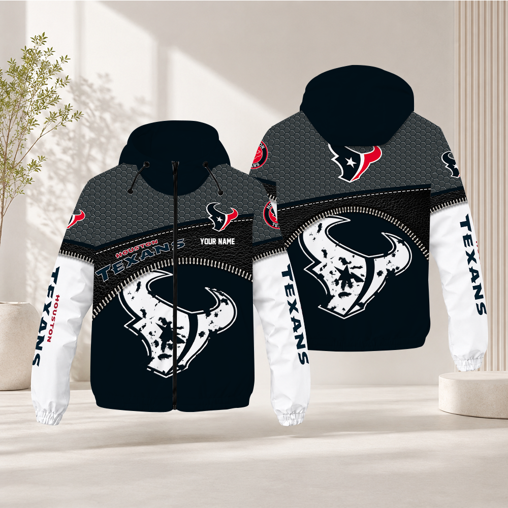 HOT DEAL - NEW CUSTOMIZED NFL15 HTT HOUSTON TEXANS WINDBREAKER JACKET
