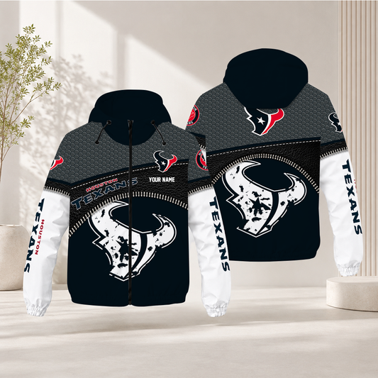 HOT DEAL - NEW CUSTOMIZED NFL15 HTT HOUSTON TEXANS WINDBREAKER JACKET