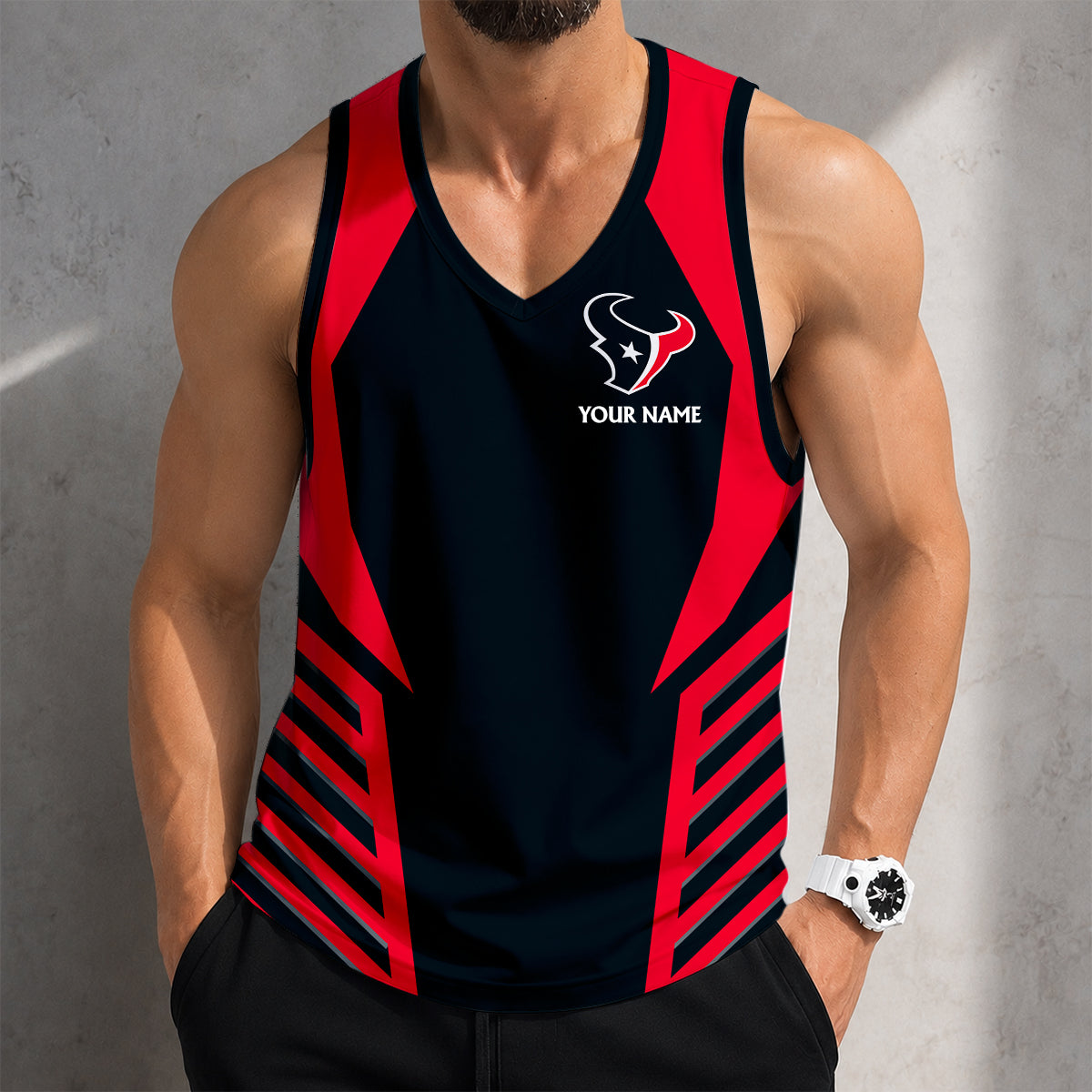 LIMITED EDITION - NEW CUSTOMIZED NFL15 HTT HOUSTON TEXANS TANK TOP
