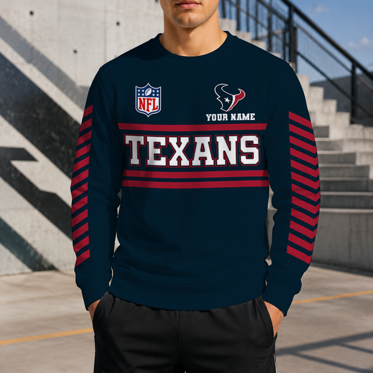 FINAL SALE - NEW CUSTOMIZED NFL15 HTT HOUSTON TEXANS UNISEX SWEATSHIRT