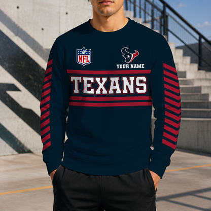 FINAL SALE - NEW CUSTOMIZED NFL15 HTT HOUSTON TEXANS UNISEX SWEATSHIRT
