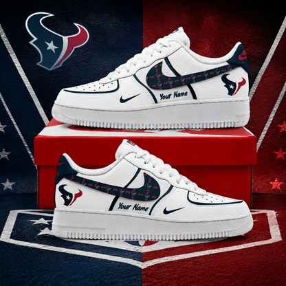 FINAL SALE - NEW CUSTOMIZED NFL15 HTT HOUSTON TEXANS AF1 SHOES