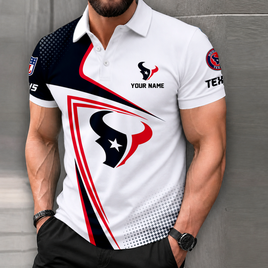 FINAL SALE - NEW CUSTOMIZED NFL15 HTT HOUSTON TEXANS T-SHIRT, POLO SHIRT, ZIP POLO SHIRT, SWEATSHIRT, HOODIE & ZIP HOODIE