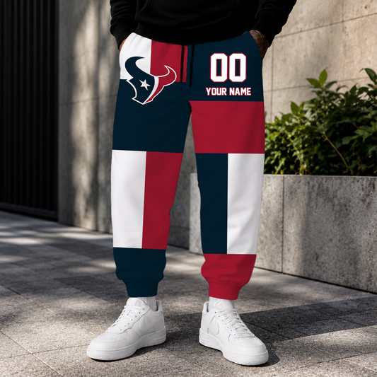 VIRAL EDITION - NEW CUSTOMIZED NFL15 HTT HOUSTON TEXANS SWEATPANTS