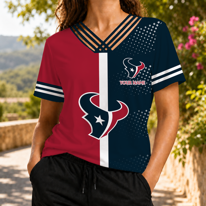 VIRAL EDITION - NEW CUSTOMIZED NFL15 HTT HOUSTON TEXANS V-NECK SHIRT