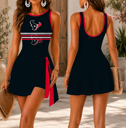 FINAL SALE - NEW CUSTOMIZED NFL15 HTT HOUSTON TEXANS WOMEN'S SUMMER SKORT DRESS
