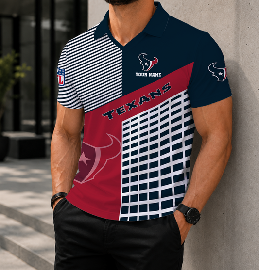 FINAL SALE - NEW CUSTOMIZED NFL15 HTT HOUSTON TEXANS POLO SHIRT