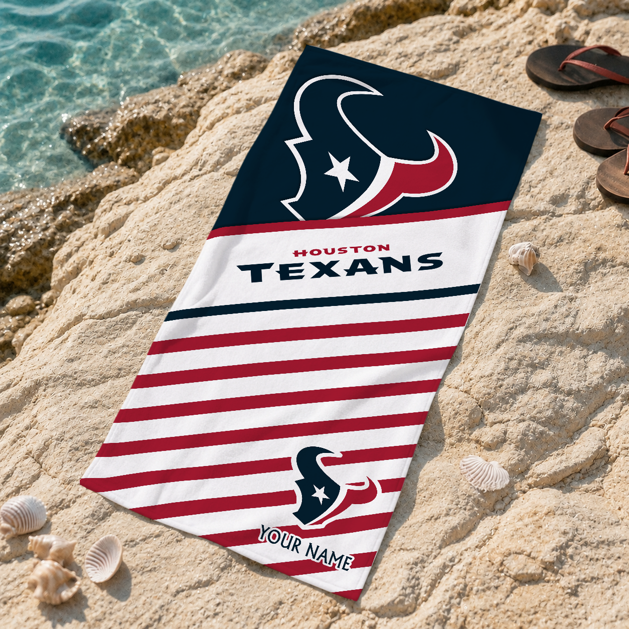 EXCLUSIVE EDITION - NEW CUSTOMIZED NFL15 HTT HOUSTON TEXANS BEACH TOWEL