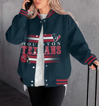 FINAL SALE - NEW CUSTOMIZED NFL15 HTT HOUSTON TEXANS SATIN VARSITY & BASEBALL JACKET