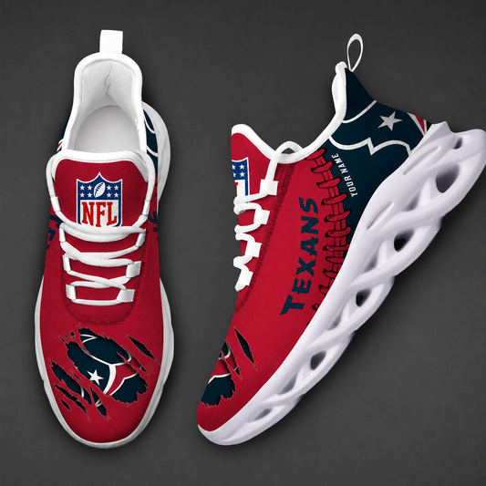 FINAL SALE - NEW CUSTOMIZED NFL15 HTT HOUSTON TEXANS UNISEX MAX SOUL SHOES
