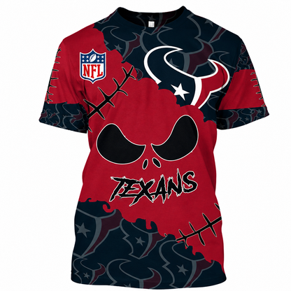 SPECIAL EDITION - NEW CUSTOMIZED NFL15 HTT HOUSTON TEXANS HALLOWEEN SKULL APPAREL FOR FANS