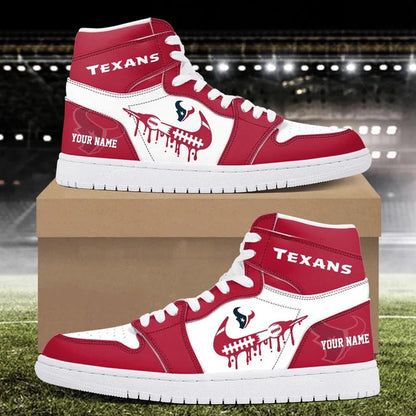 EXCLUSIVE EDITION - NEW CUSTOMIZED NFL15 HTT HOUSTON TEXANS AIR JORDAN SNEAKERS