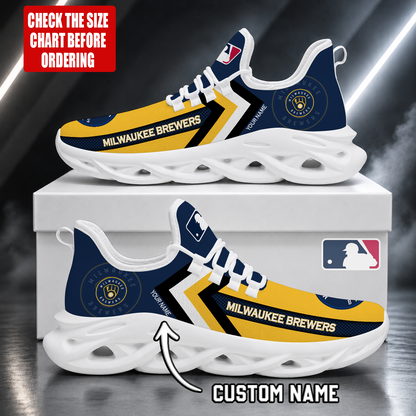 FINAL SALE - NEW CUSTOMIZED MLB15 MBS MILWAUKEE BREWERS MAX SOUL SHOES