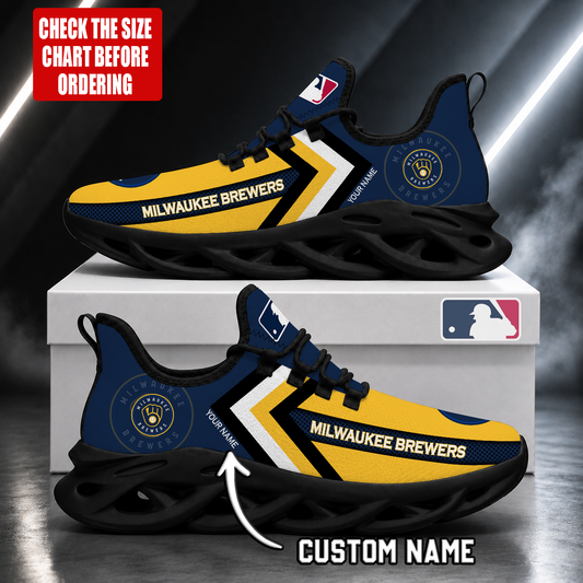 FINAL SALE - NEW CUSTOMIZED MLB15 MBS MILWAUKEE BREWERS MAX SOUL SHOES