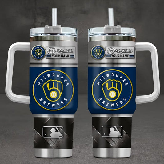 LIMITED EDITION - NEW CUSTOMIZED MLB15 MBS MILWAUKEE BREWERS TUMBLER CUP